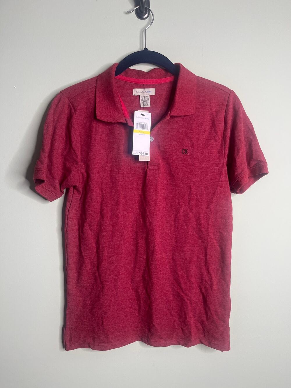 Calvin Klein Kids Red Polo Short Sleeve Medium